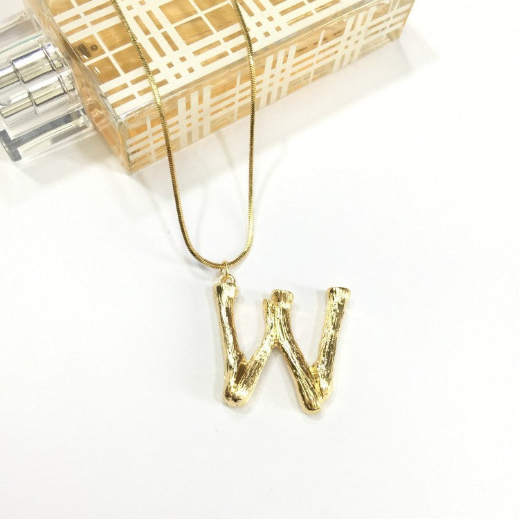 Bubble Letter Necklace Gold Color Snake Chain Choker Collar Necklaces for Women