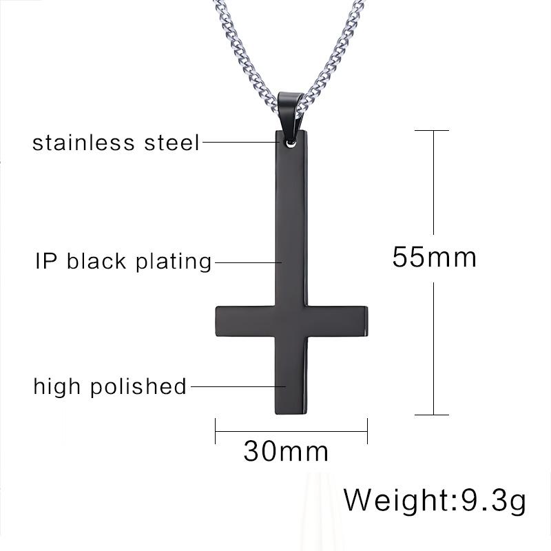 Men St Peter's Inverted Cross Pendant Necklace