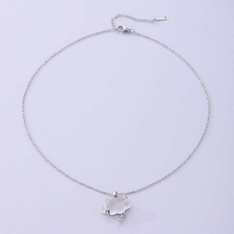 Cloud Lightning Necklace – Gold / Silver with Crystal Raindrop