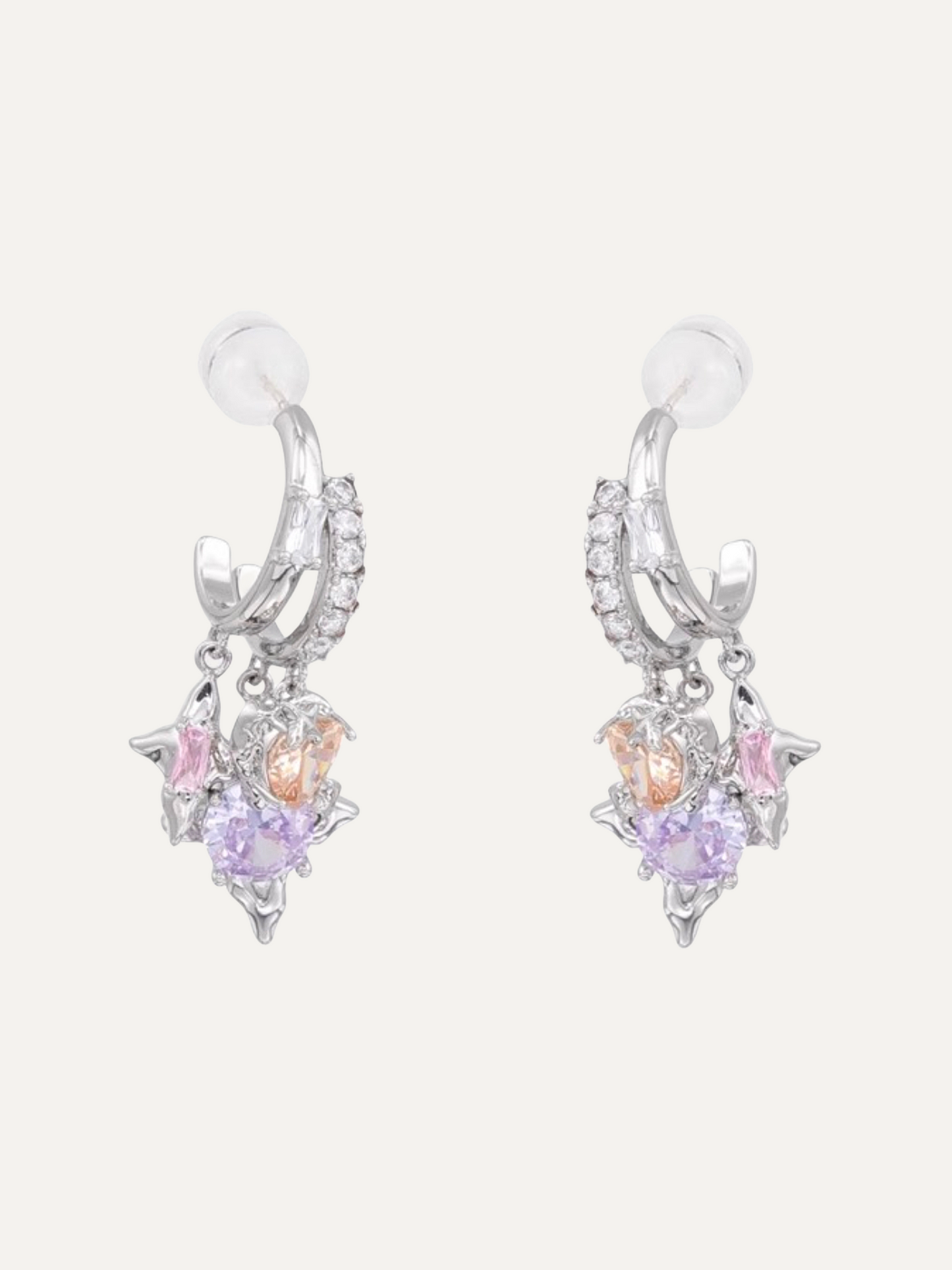 Mysterious Series Romantic Colorful Silver Earrings for Women