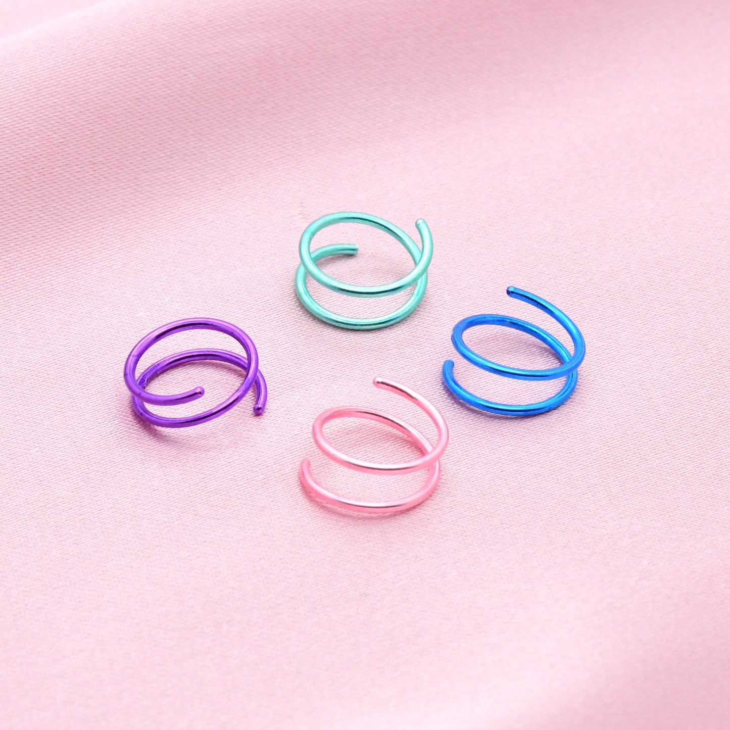 Double Layer Nose Clip One and A Half Nose Rings Lip Rings