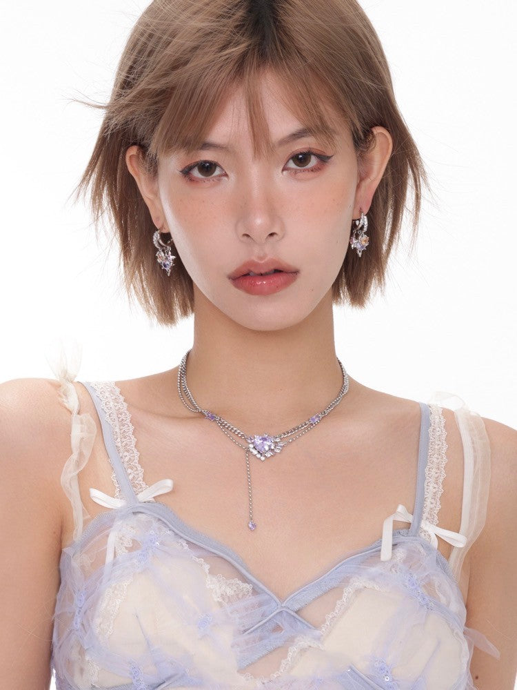 Mysterious Series Romantic Colorful Silver Earrings for Women