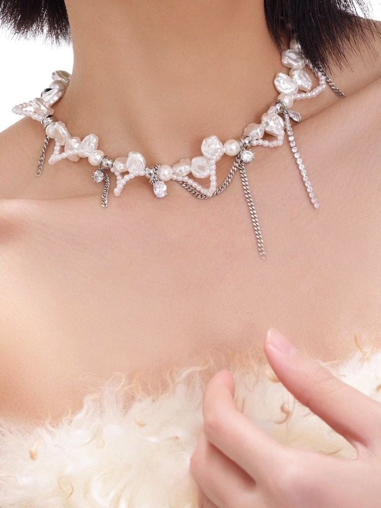 Handmade Baroque Pearl Wrapped Necklace