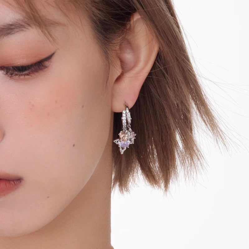 Mysterious Series Romantic Colorful Silver Earrings for Women