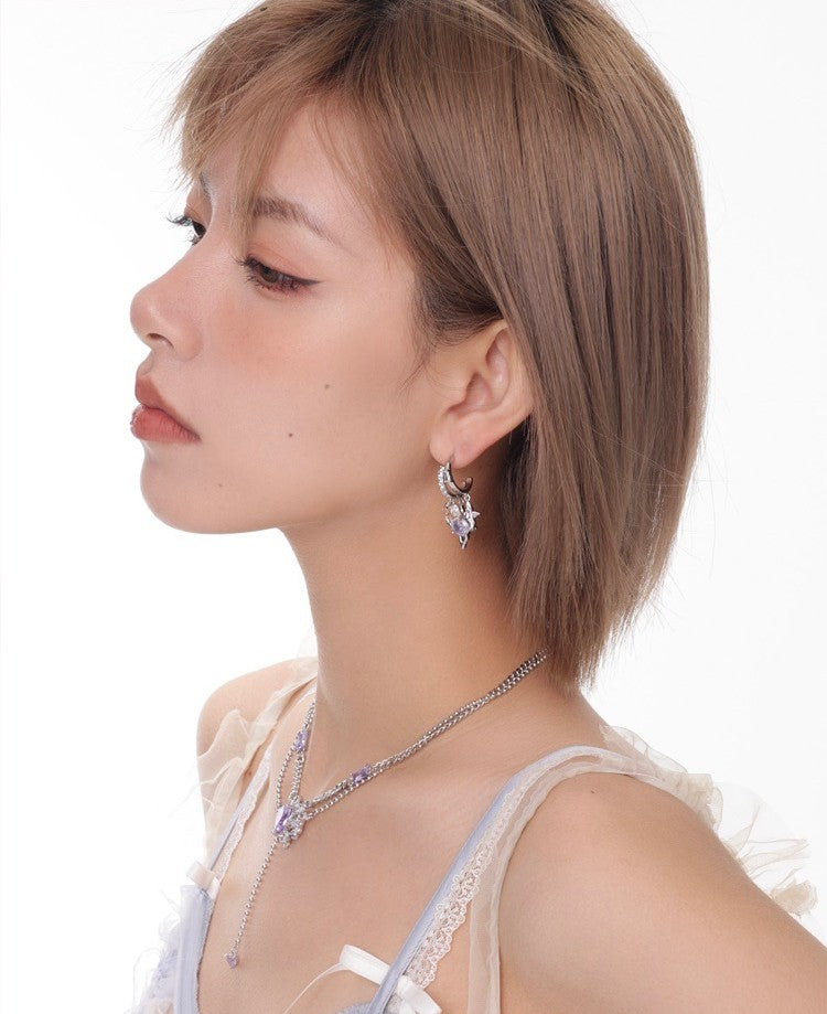 Mysterious Series Romantic Colorful Silver Earrings for Women