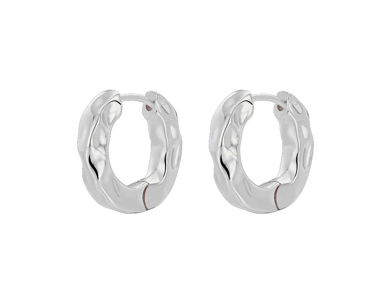 Wrinkled Gold Hoops Earrings For Women Trendy