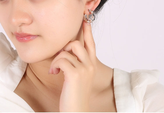 Wrinkled Gold Hoops Earrings For Women Trendy