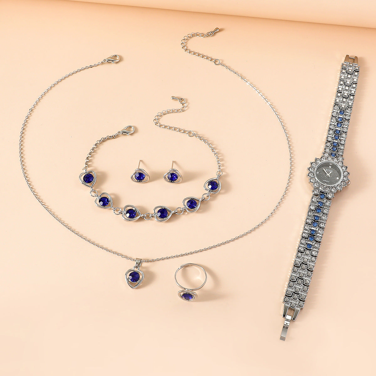 Sapphire Heart Quartz Watch Set