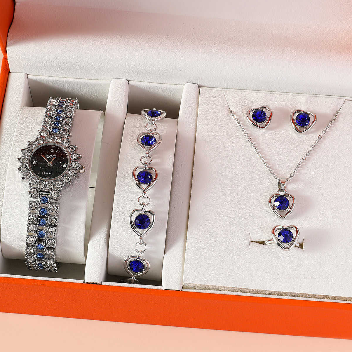Sapphire Heart Quartz Watch Set