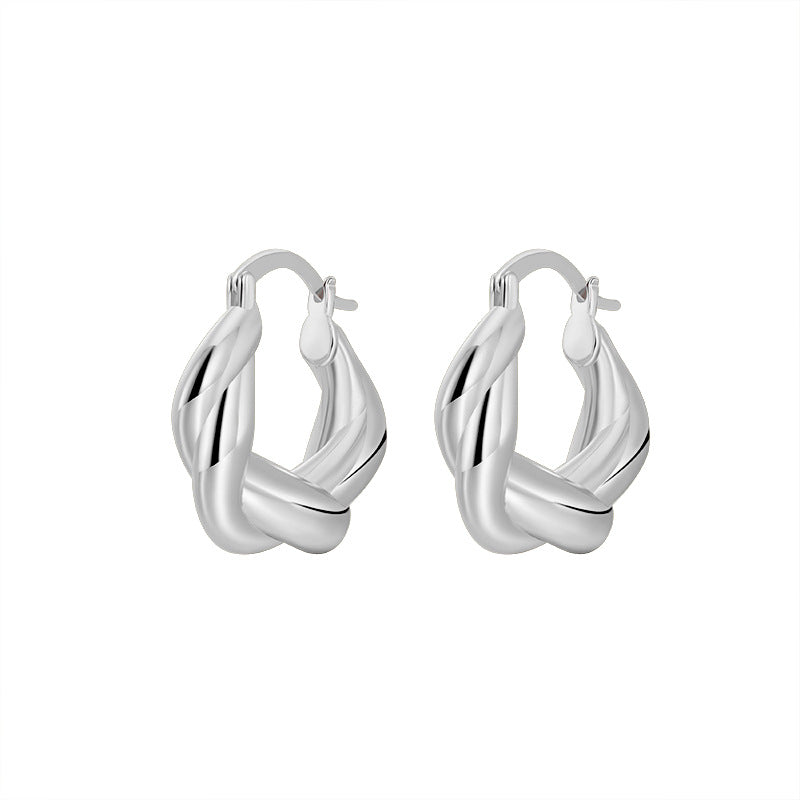 Twist Gold Hoops Earrings For Women Trendy