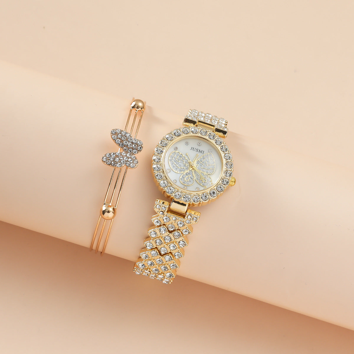 Butterfly Ladies Watch Bracelet Ring Earrings Necklace Gifts For Women