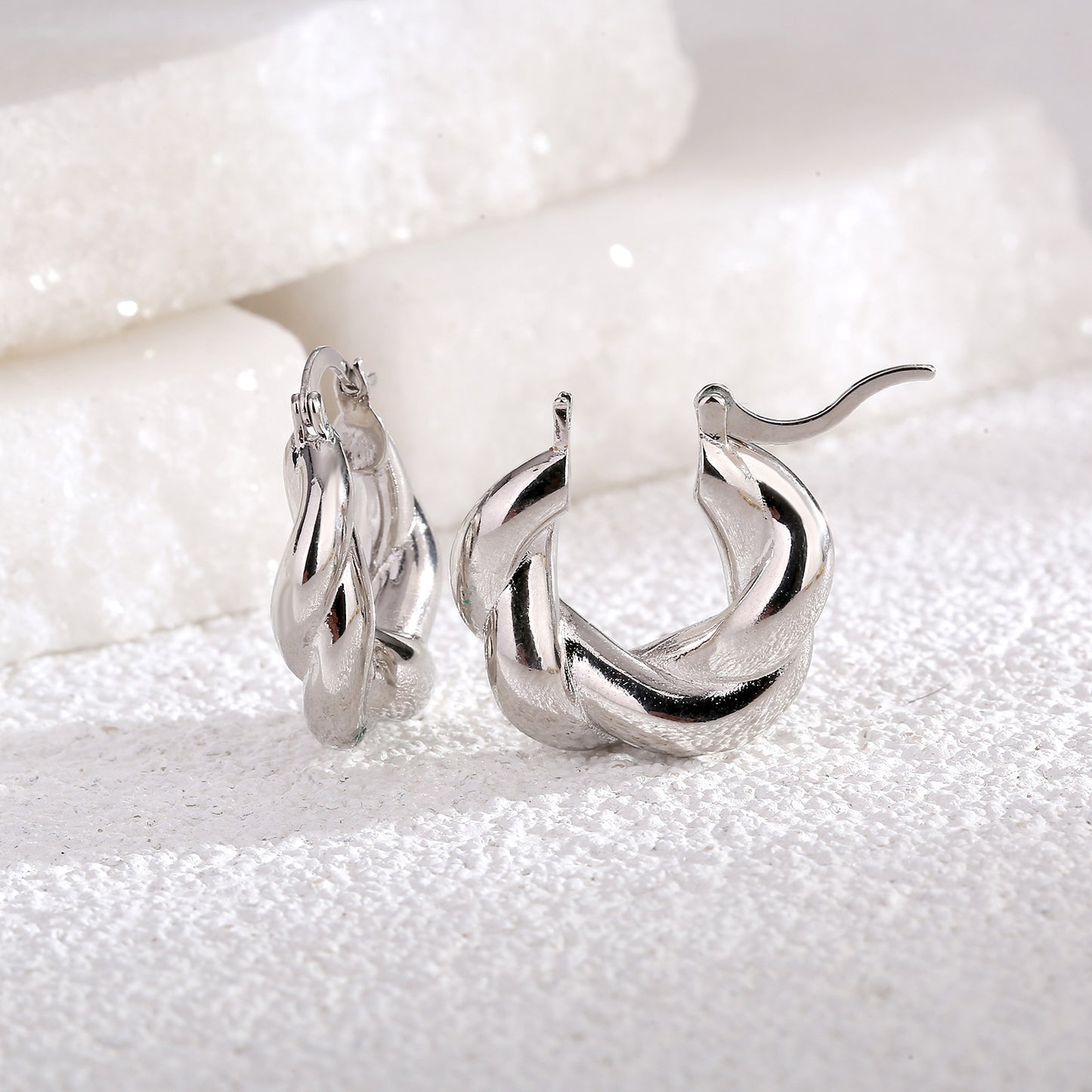 Twist Gold Hoops Earrings For Women Trendy