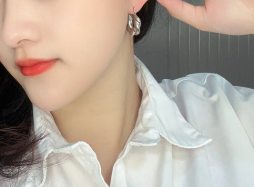 Twist Gold Hoops Earrings For Women Trendy