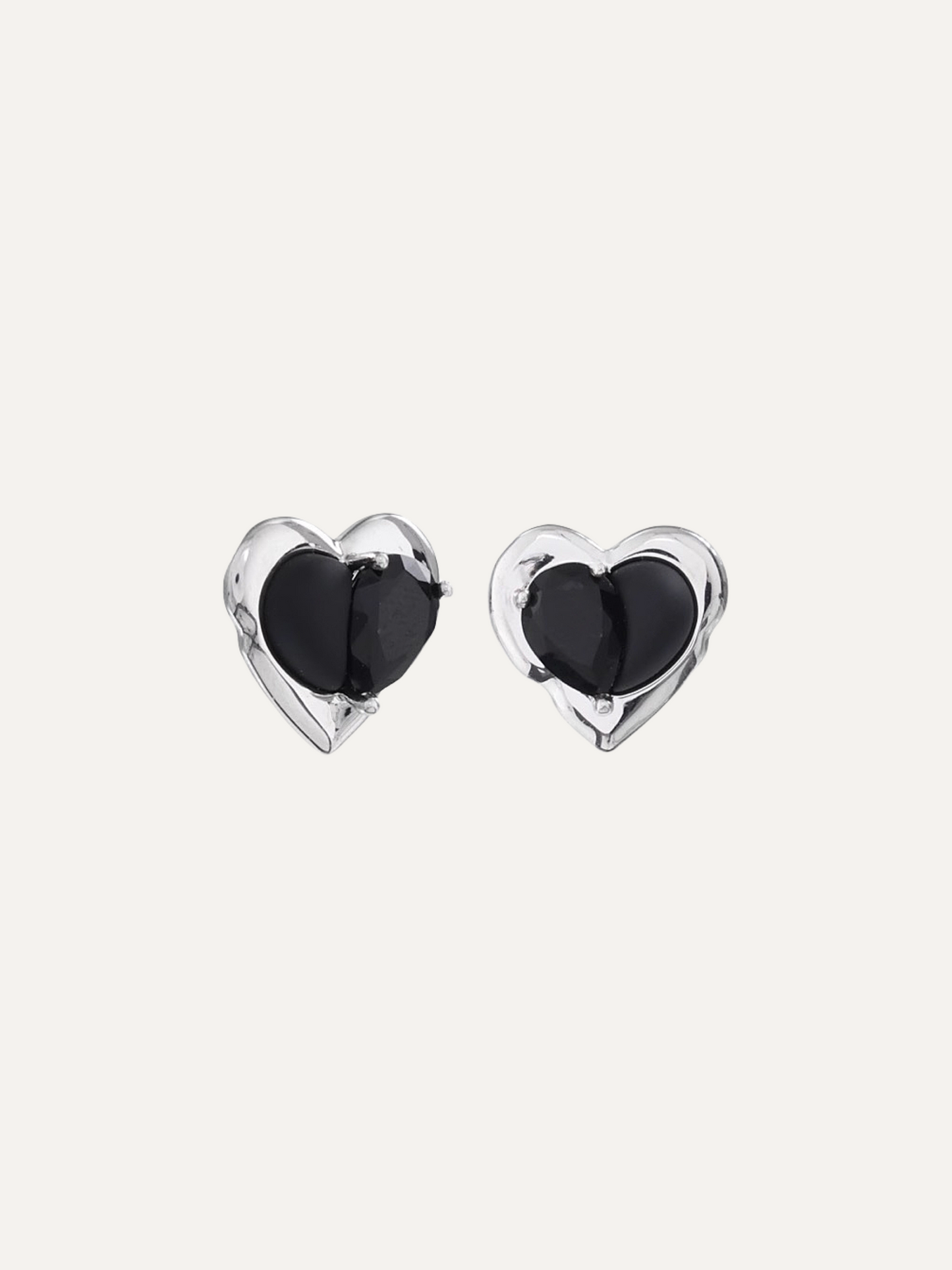 Silver Heart Earrings For Women Green Grape Love Series