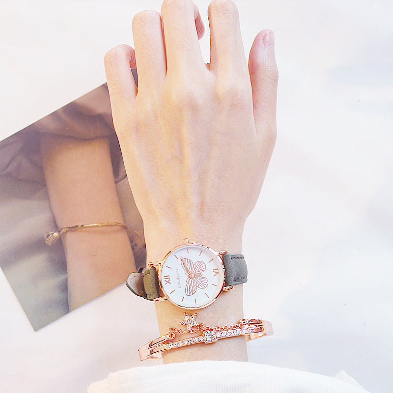 Butterfly Dial Strap Quartz Watch Star Bracelet Gifts For Women