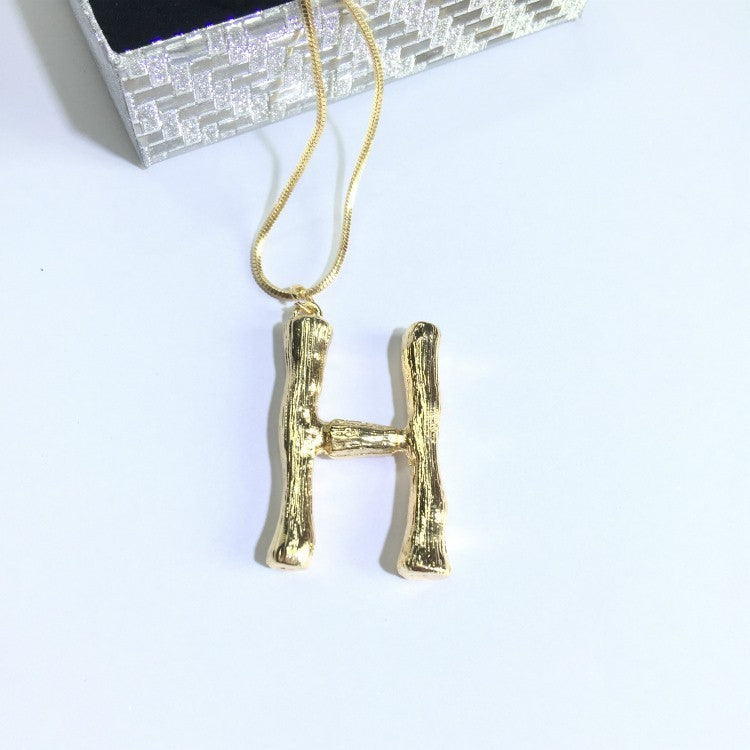 Bubble Letter Necklace Gold Color Snake Chain Choker Collar Necklaces for Women