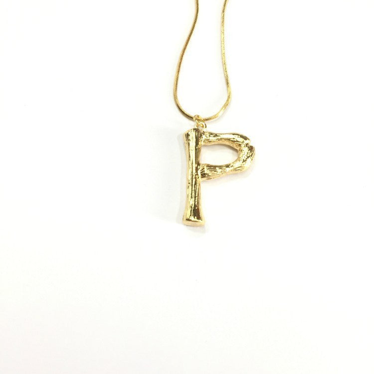 Bubble Letter Necklace Gold Color Snake Chain Choker Collar Necklaces for Women