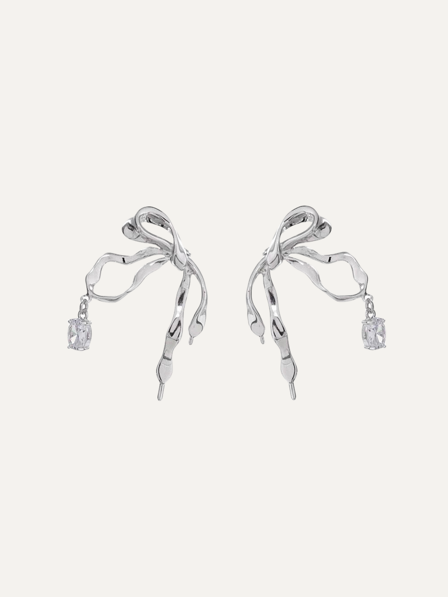 Bow Knot Niche High-end Commuting Fashion Silver Earrings for Women