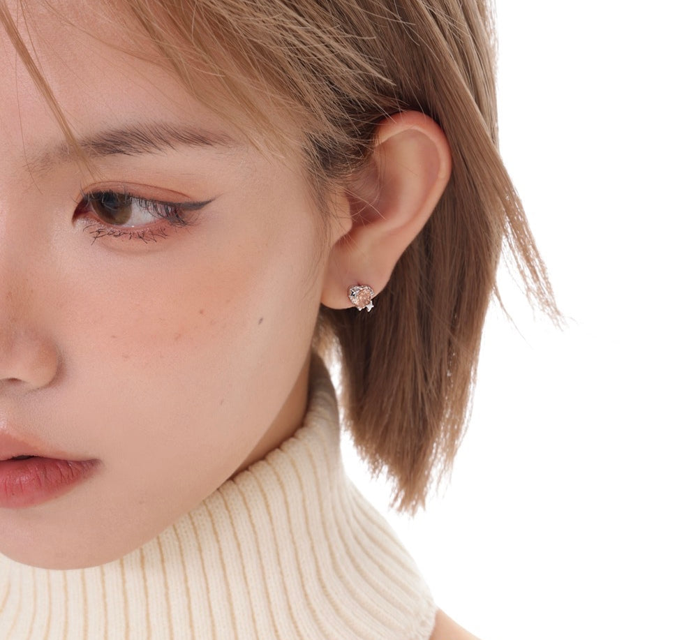Mysterious Series Sterling Silver Heart Earrings For Women