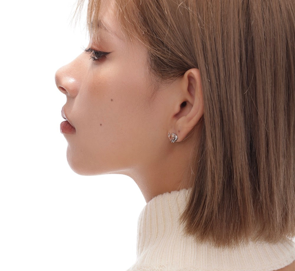 Mysterious Series Sterling Silver Heart Earrings For Women