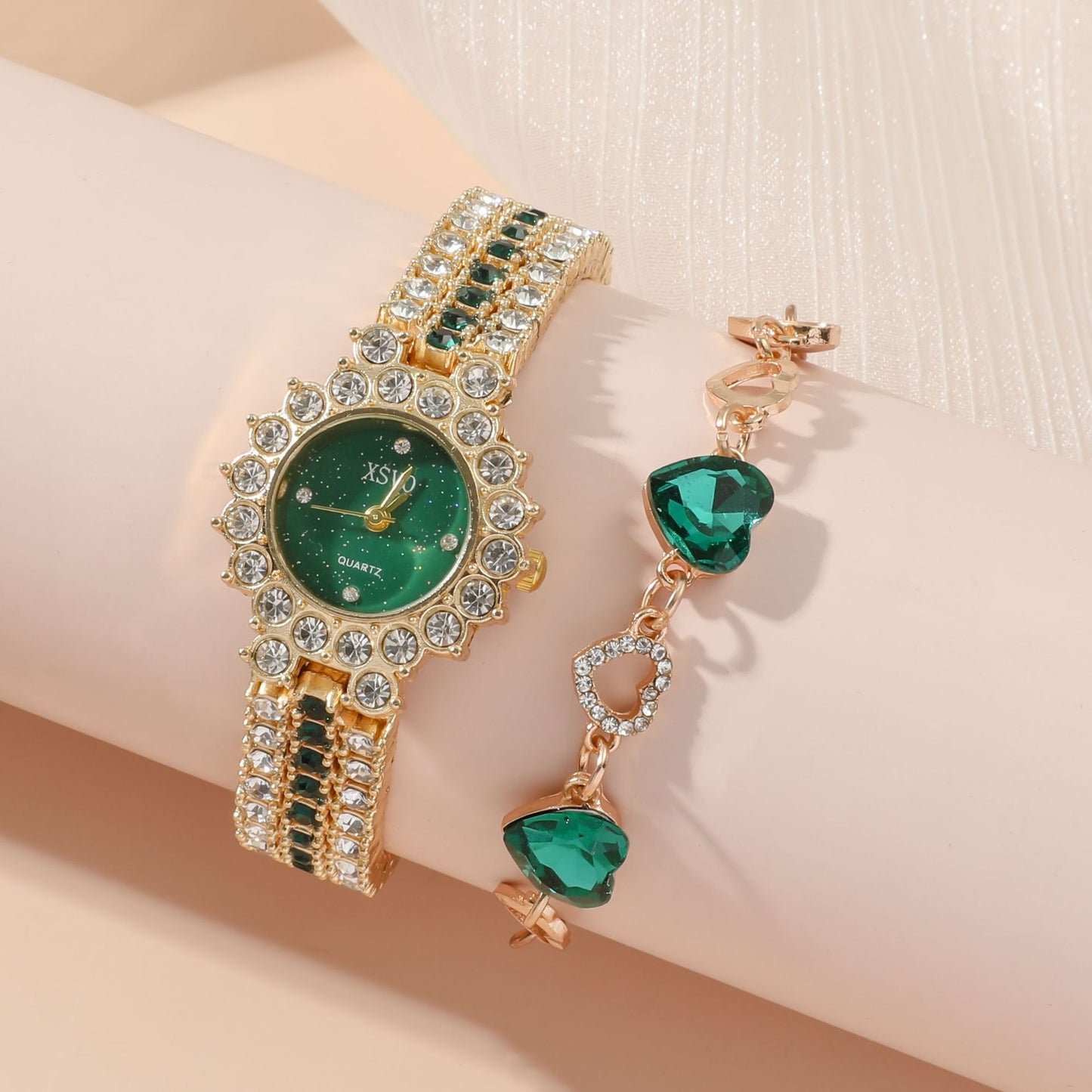 Little Green Watch Ladies Steel Strap Quartz Watch Gift Box 5pcs/set Gifts For Women
