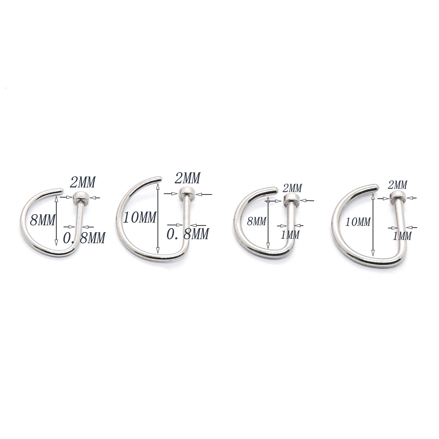 D-shaped Nose Ring without Piercing Fake Nose Nail Nasolabial Ring