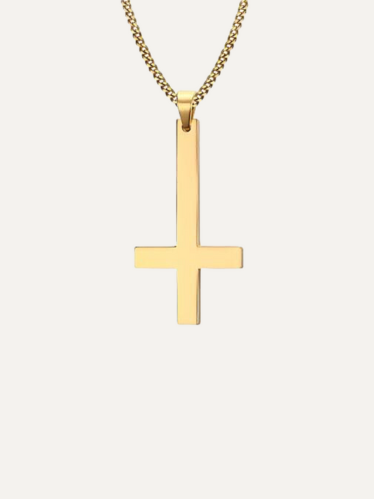 Men St Peter's Inverted Cross Pendant Necklace