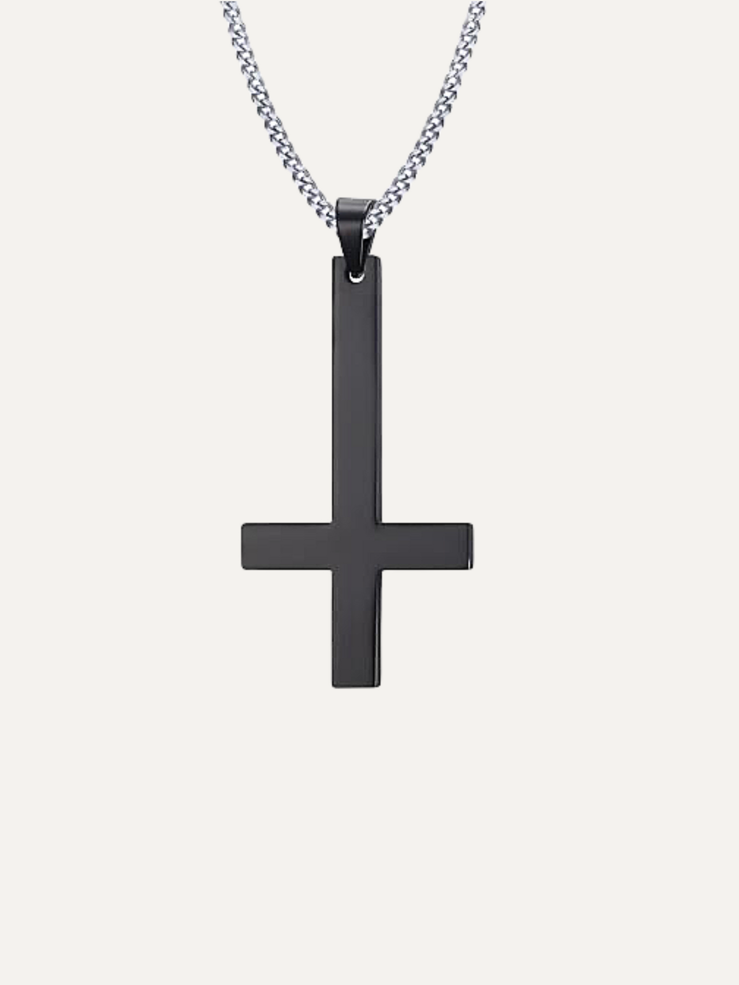 Men St Peter's Inverted Cross Pendant Necklace