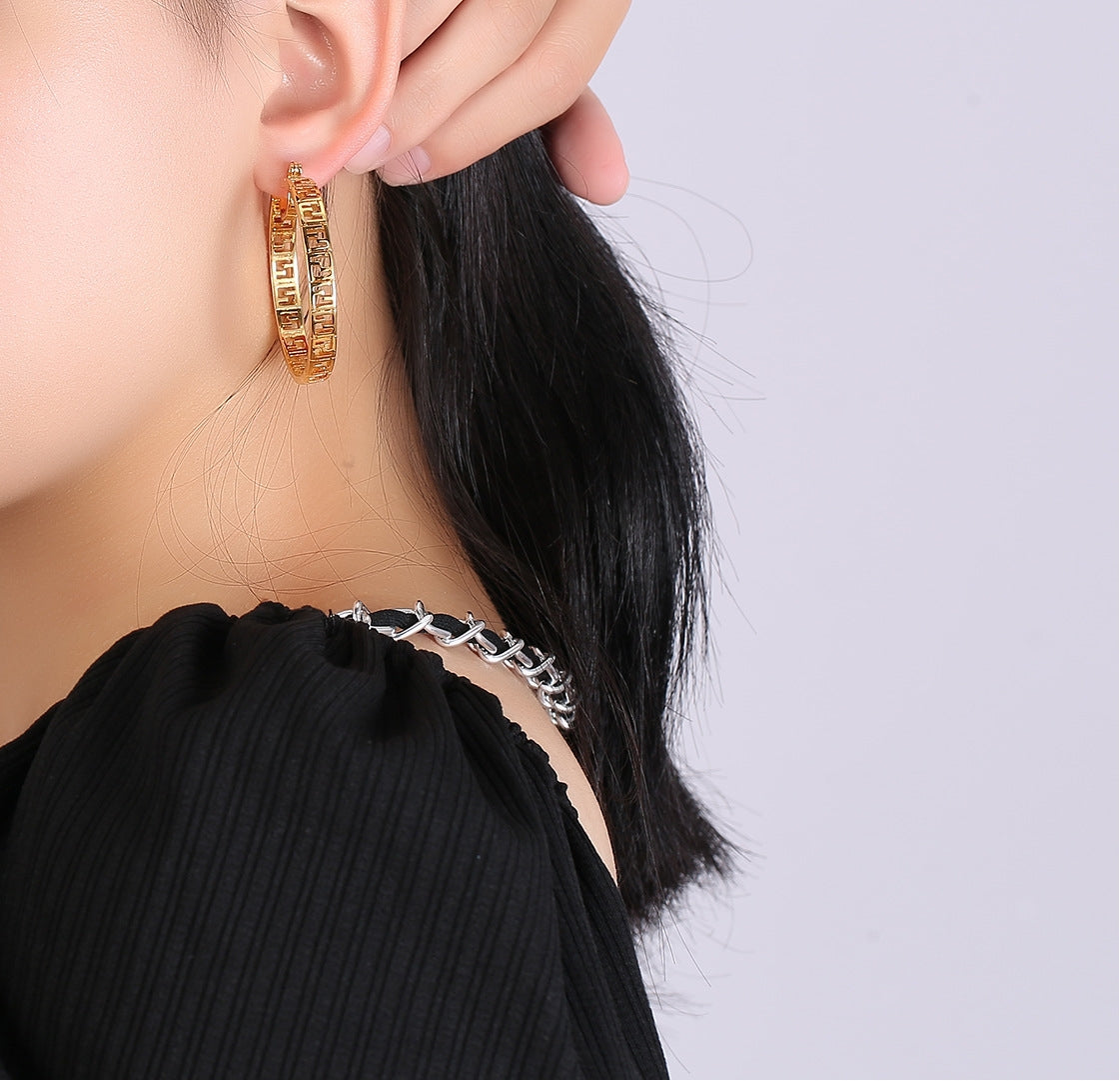Large Gold Hoops Earrings For Women Trendy