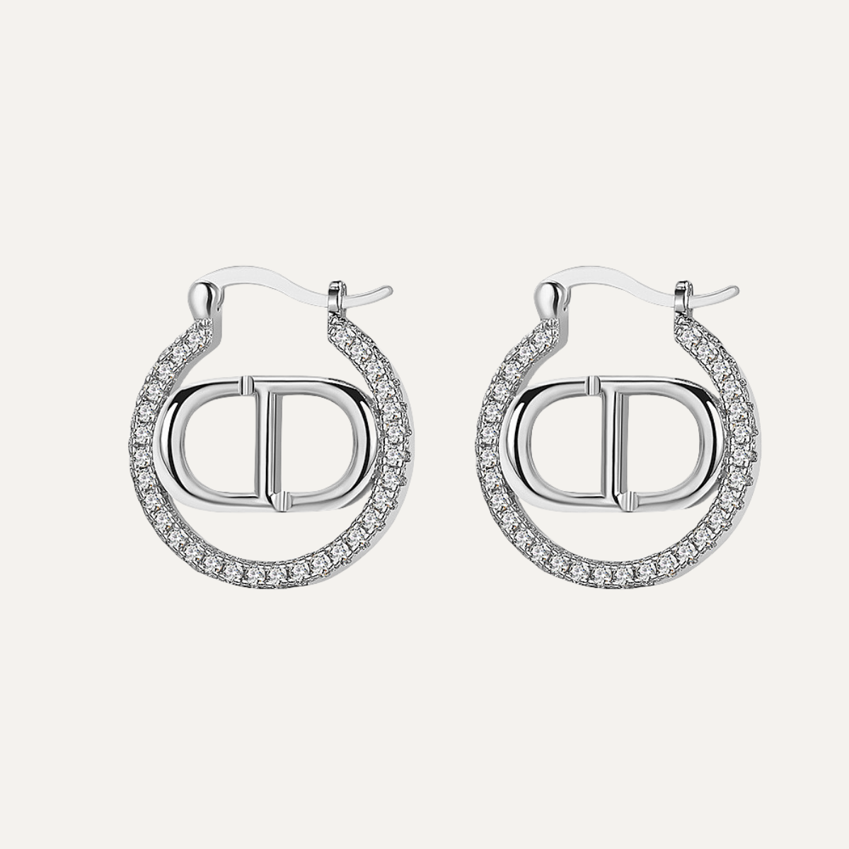 CD Letter Hollow Gold Earrings for Women