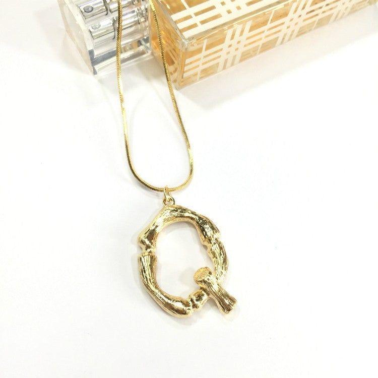Bubble Letter Necklace Gold Color Snake Chain Choker Collar Necklaces for Women