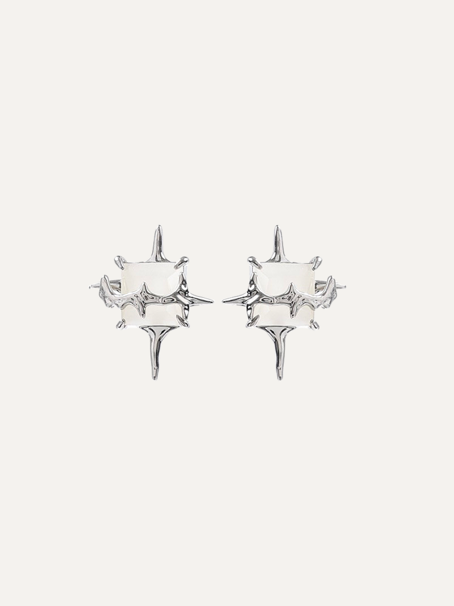 Star Eye Series Cat Eye Silver Earrings for Women