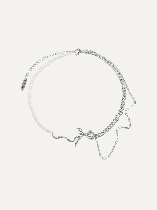 Sweet Cool Light Luxury Collar Chain Bandage Necklace for Women