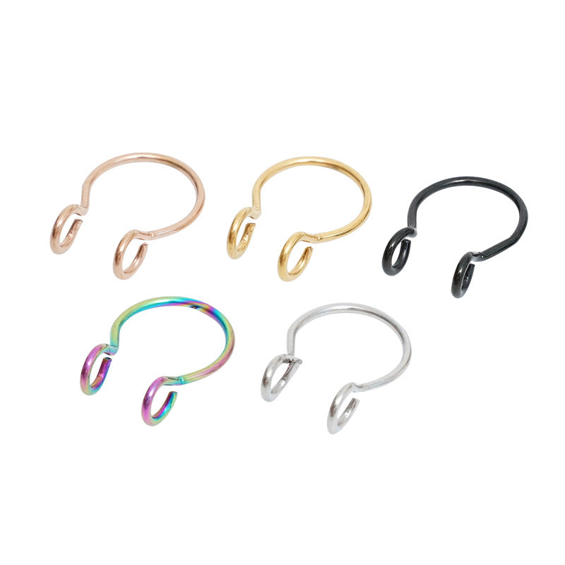 Double Ring Nose Ring Nasal Septum