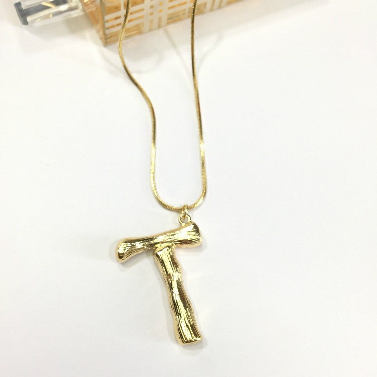 Bubble Letter Necklace Gold Color Snake Chain Choker Collar Necklaces for Women