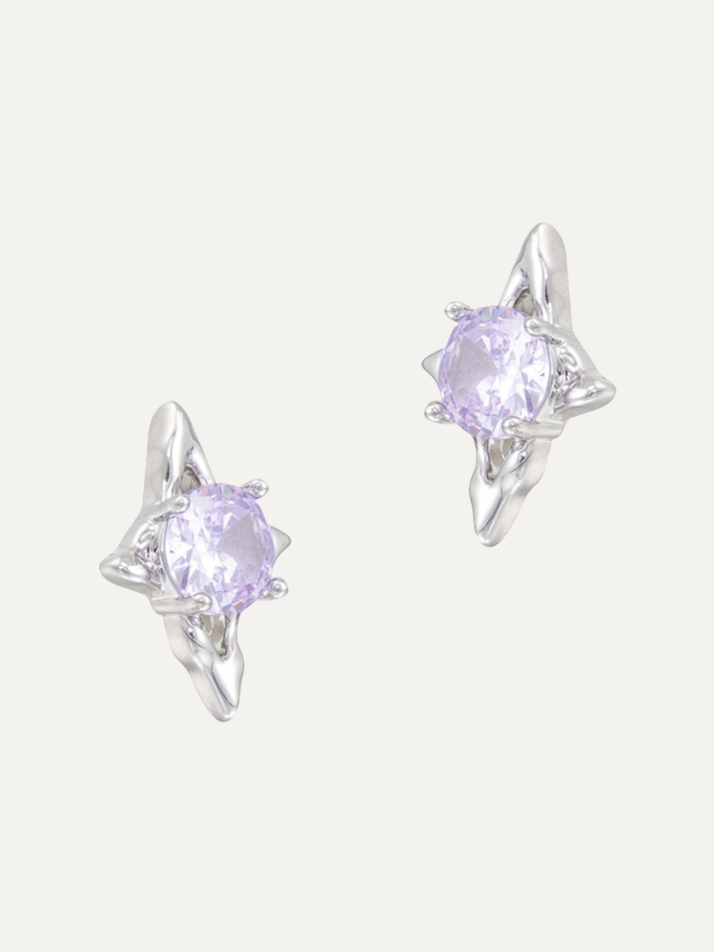 Mysterious Series Purple Stars Sterling Silver Earrings for Women