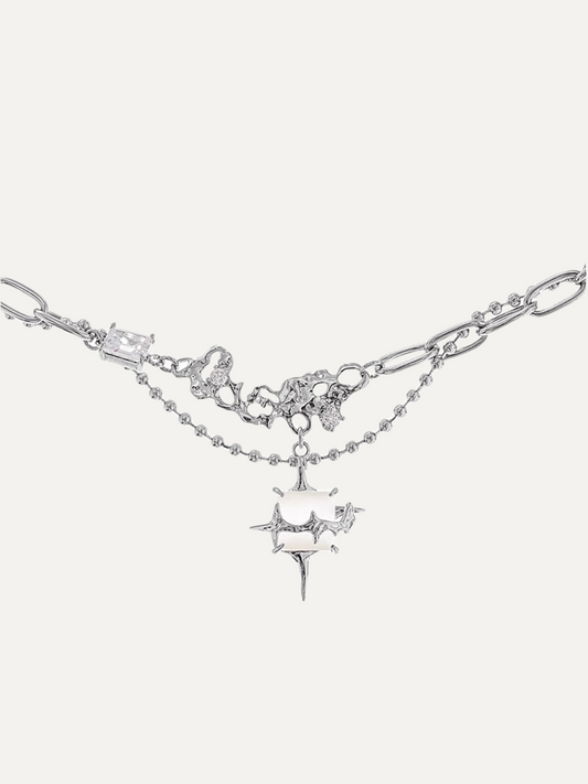 Star Eye Series Temperament Cat Eye Show White Collar Chain