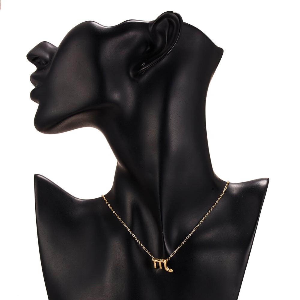 12 Constellation Necklaces Pendant Charm Gold Necklaces for Women Jewelry Cardboard