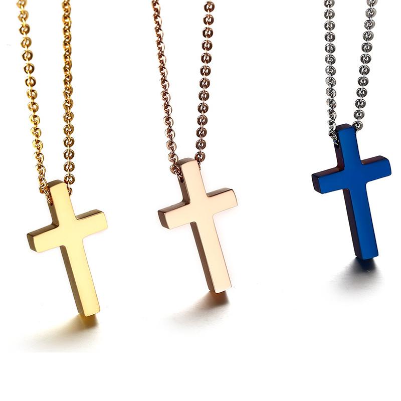 Classic Blank Cross Necklaces Prayer Christ Men Jewelry