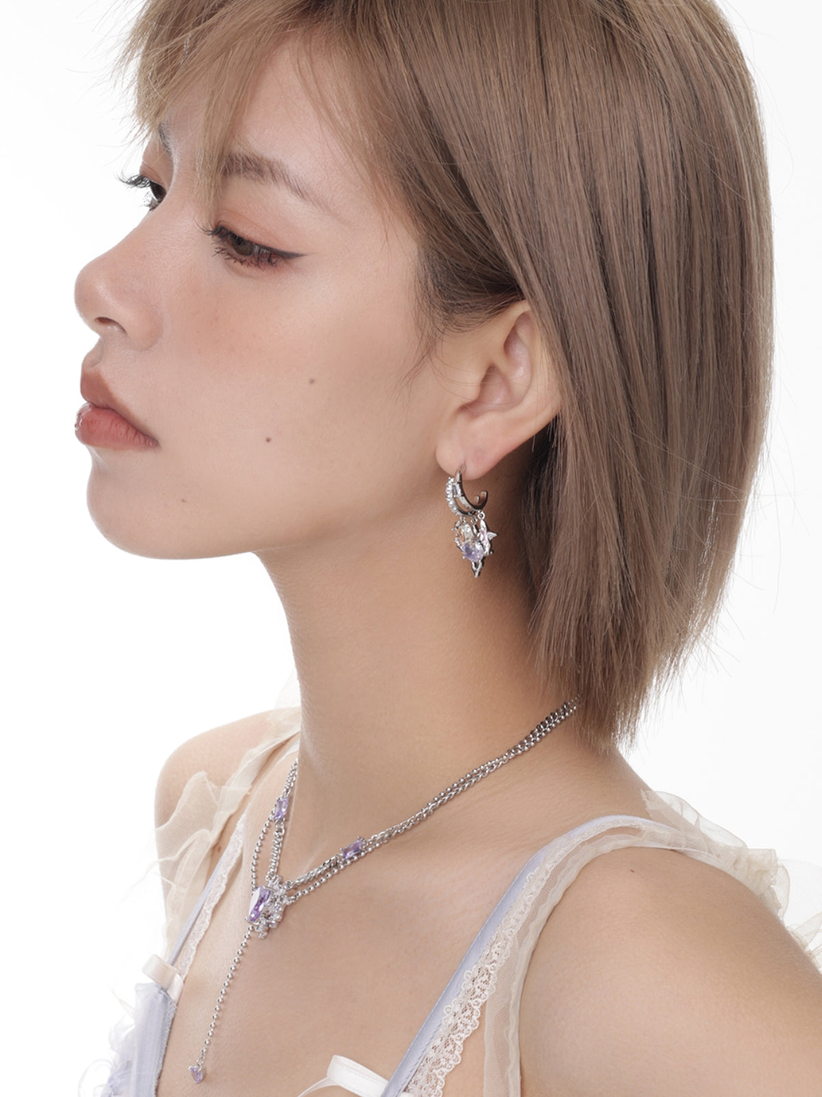 Mysterious Series Romantic Purple Multi-layer Necklace