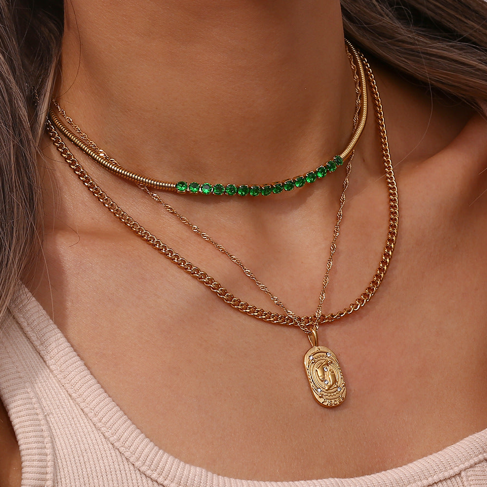 Oval Diamond Zodiac Necklace