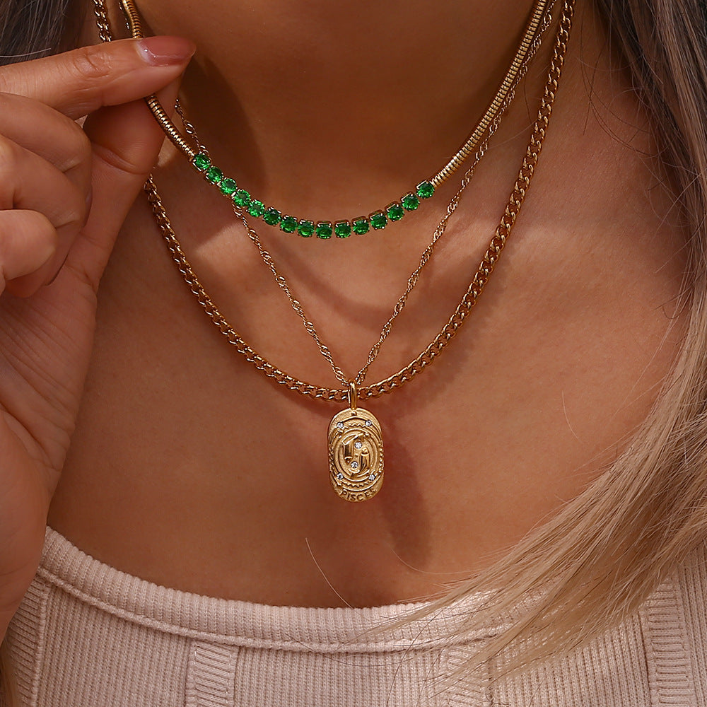 Oval Diamond Zodiac Necklace