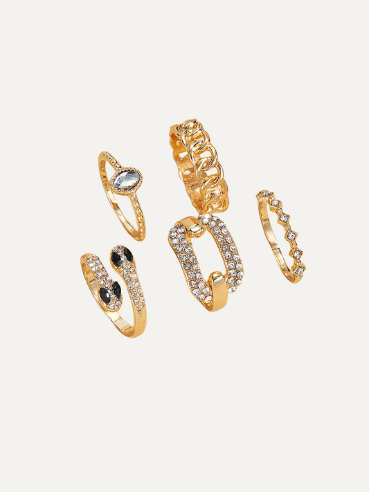 Ins Style Ring Sets Exaggerated Snake Alloy Ring