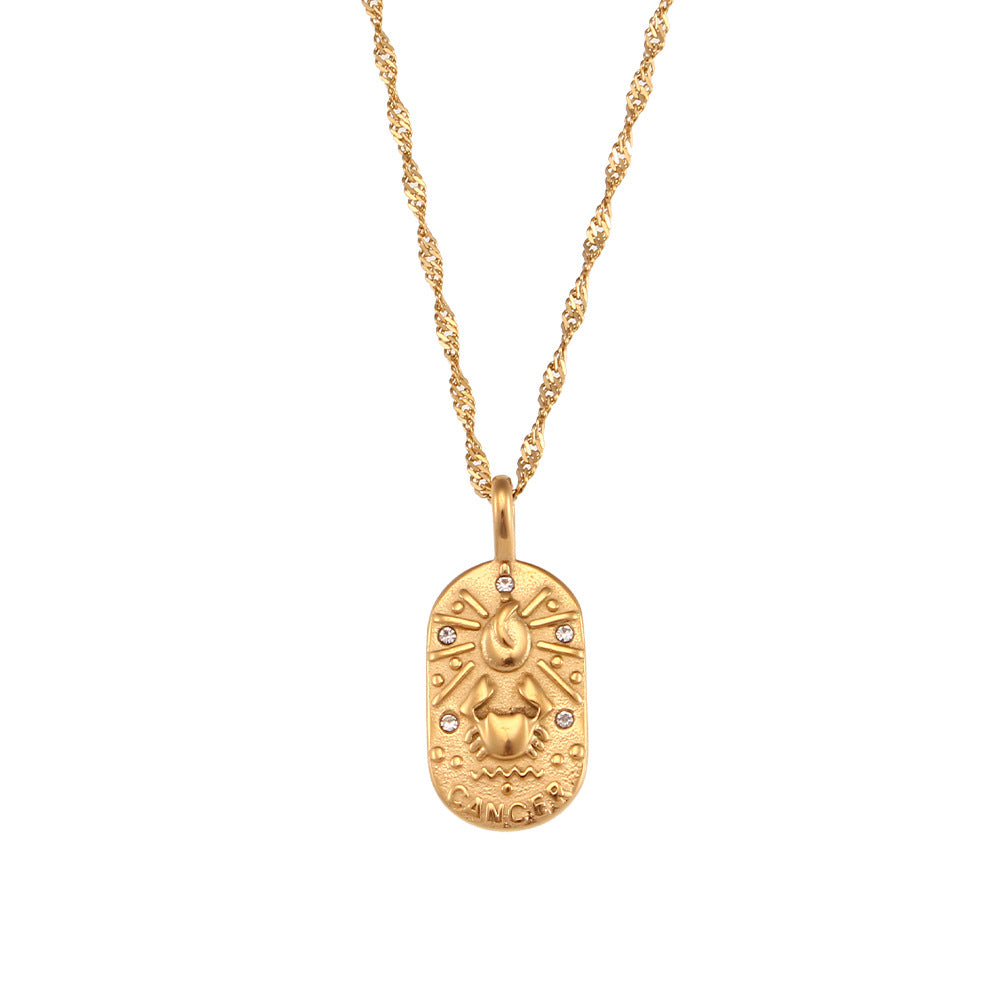 Oval Diamond Zodiac Necklace