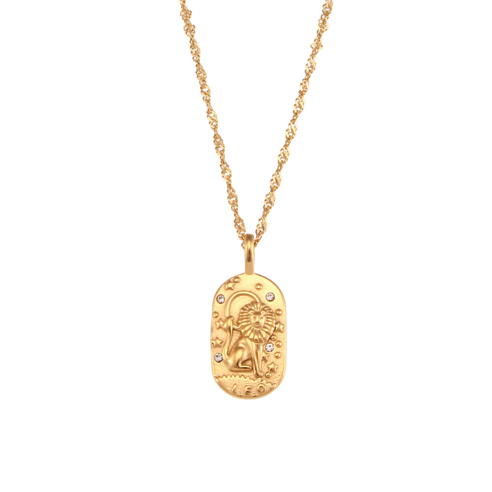 Oval Diamond Zodiac Necklace