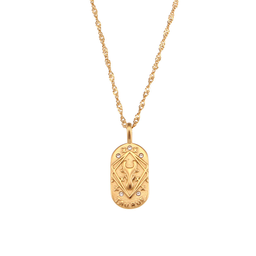 Oval Diamond Zodiac Necklace