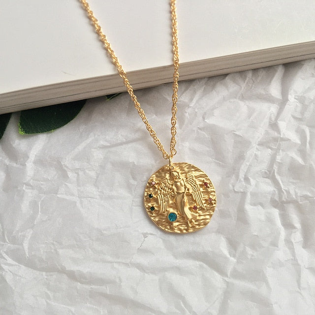 12 Zodiac Necklace Gold Necklace for Women Jewelry Party Gift