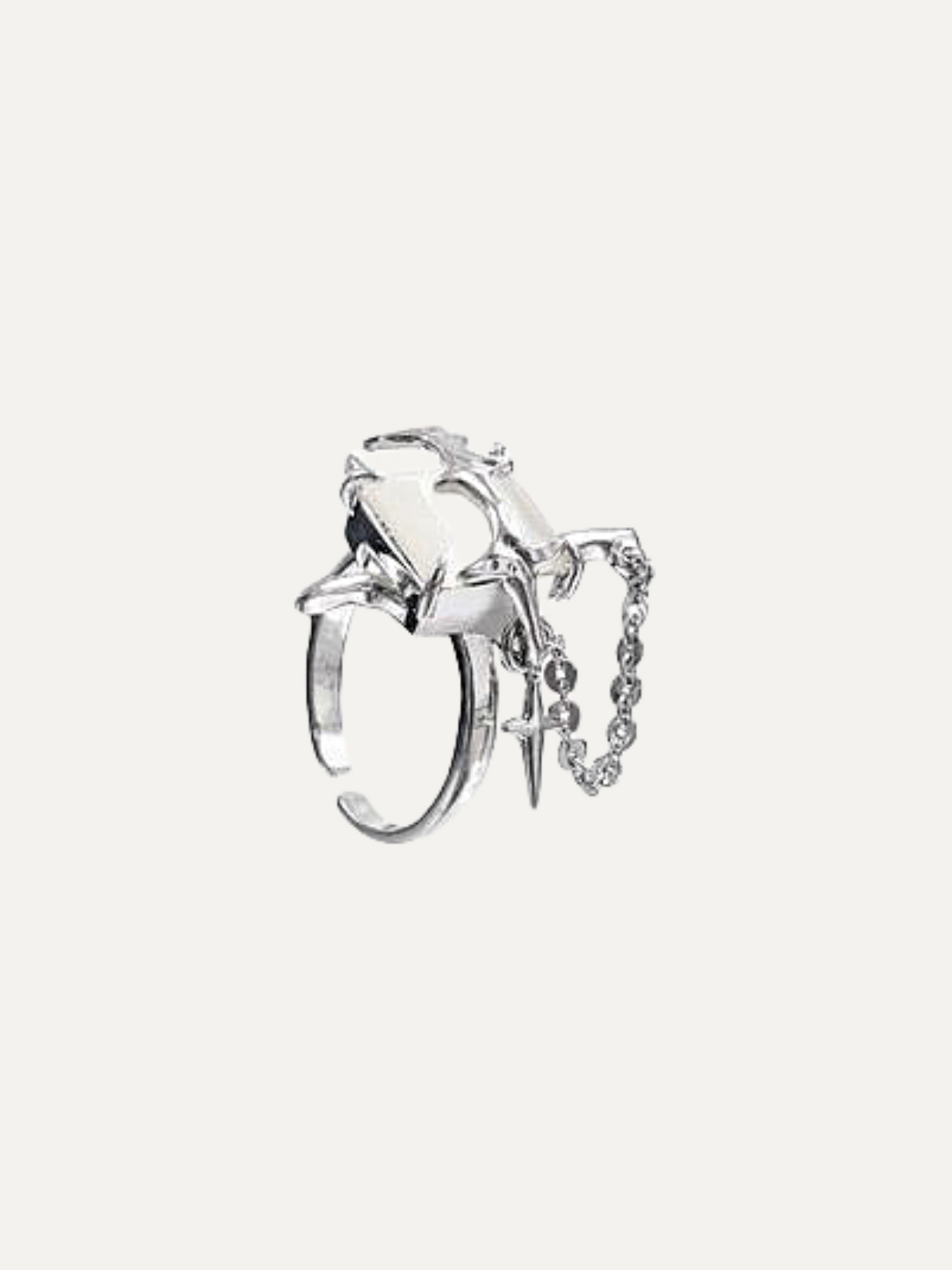 High Street Adjustable Pair Silver Rings for Women