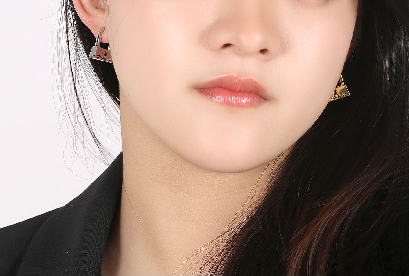 Creative Lock Gold Hoops Earrings For Women Trendy