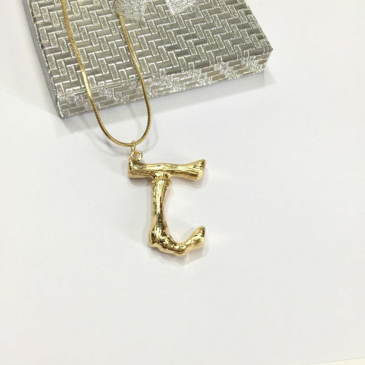 Bubble Letter Necklace Gold Color Snake Chain Choker Collar Necklaces for Women